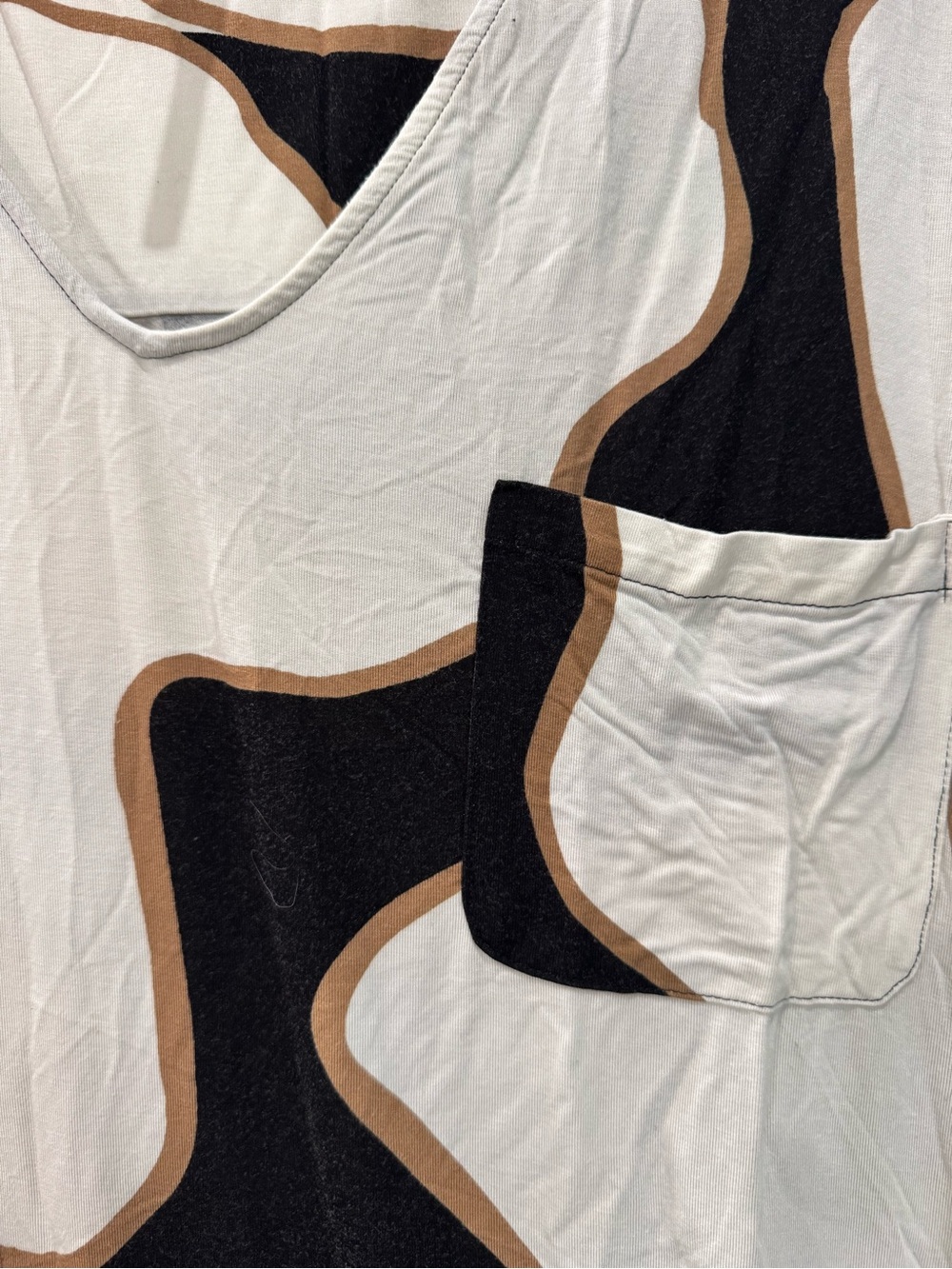 Soma Cool Nights XXL Abstract Print Sleep Shirt Nightgown Black Tan White - Picture 2 of 3